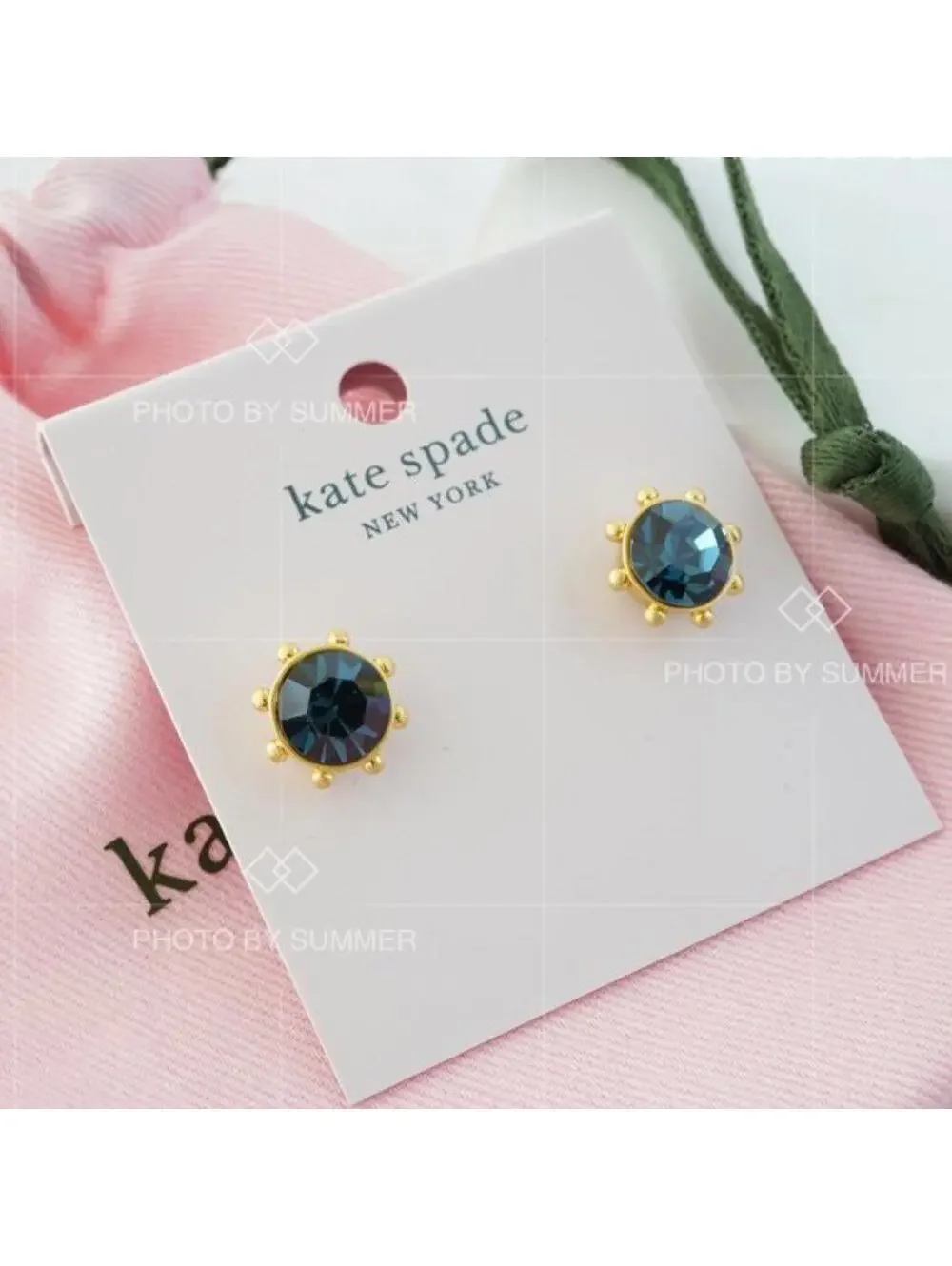 Kate Spade Flying Colors Bezel Studs Earrings Gold Montana